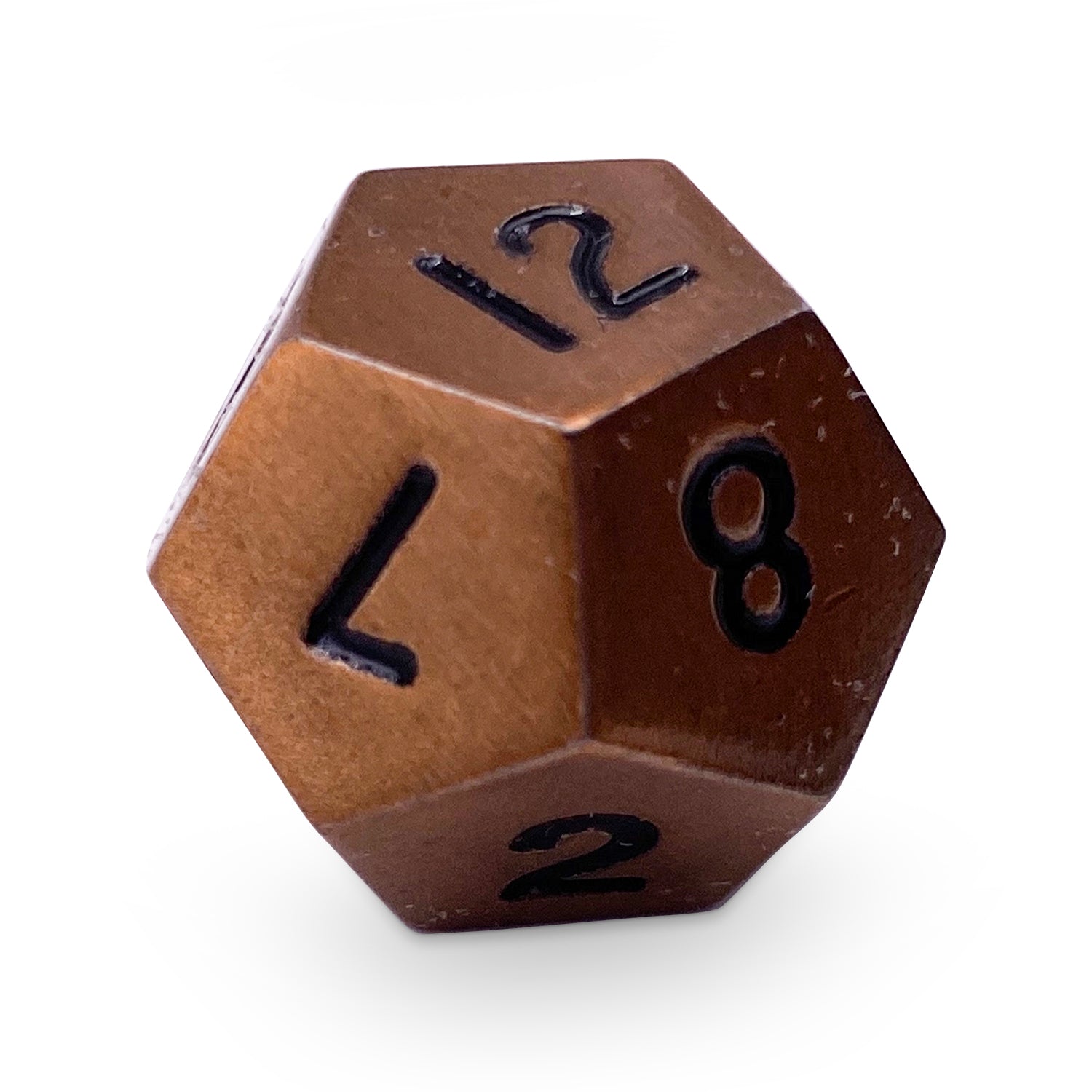 Single Alloy Metal D12 in Gnomish Copper by Norse Foundry-Metal - Zinc Alloy Dice-Norse Foundry-dice-dungeons and dragons-dnd-dungeons & dragons-metal dice-d12