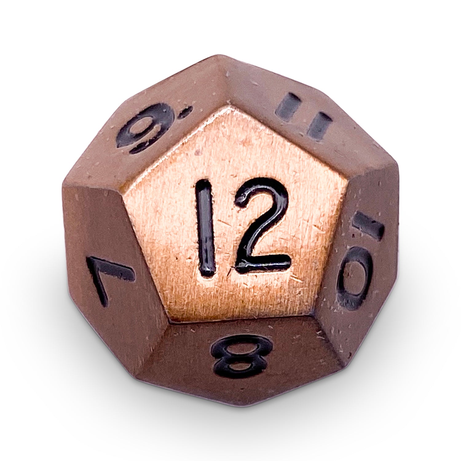 Single Alloy Metal D12 in Gnomish Copper by Norse Foundry-Metal - Zinc Alloy Dice-Norse Foundry-dice-dungeons and dragons-dnd-dungeons & dragons-metal dice-d12