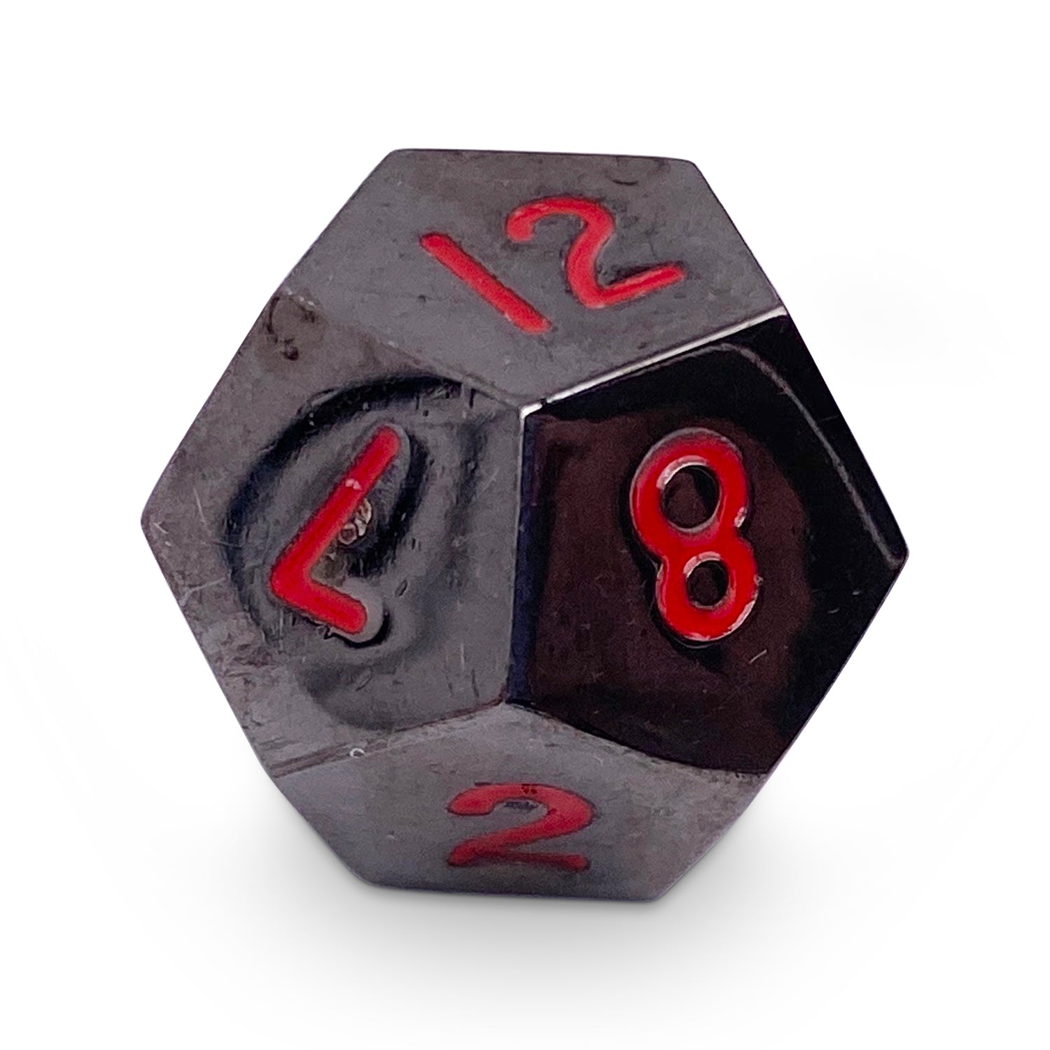 Single Alloy Metal D12 in Nightmare Black by Norse Foundry-Metal - Zinc Alloy Dice-Norse Foundry-Dungeons and Dragons-D&D Dice-D20-Metal Dice Set-DnD-DnD Metal Dice Set-Perfect for Tabletop RPGs