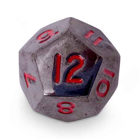 Single Alloy Metal D12 in Nightmare Black by Norse Foundry