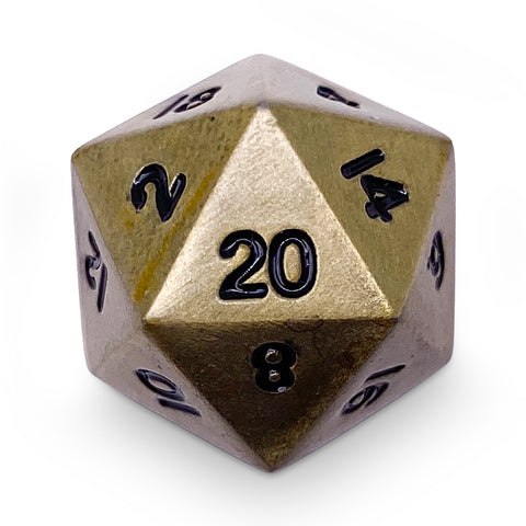 Single Alloy Metal D20 in Bronze Dragon Scale by Norse Foundry