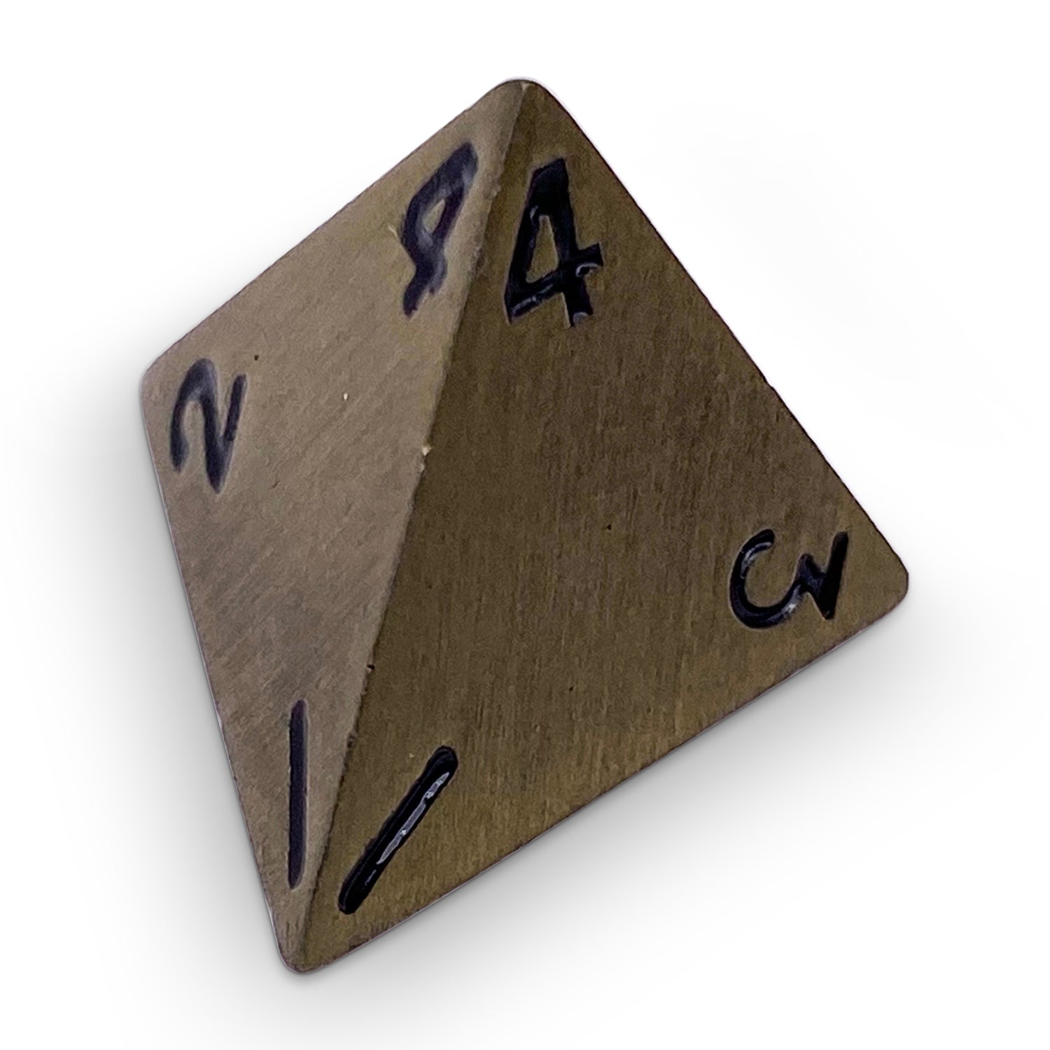Single Alloy Metal D4 in Bronze Dragon Scale by-Metal - Zinc Alloy Dice-Norse Foundry-dice-dungeons and dragons-dnd-dungeons & dragons-metal dice-d4