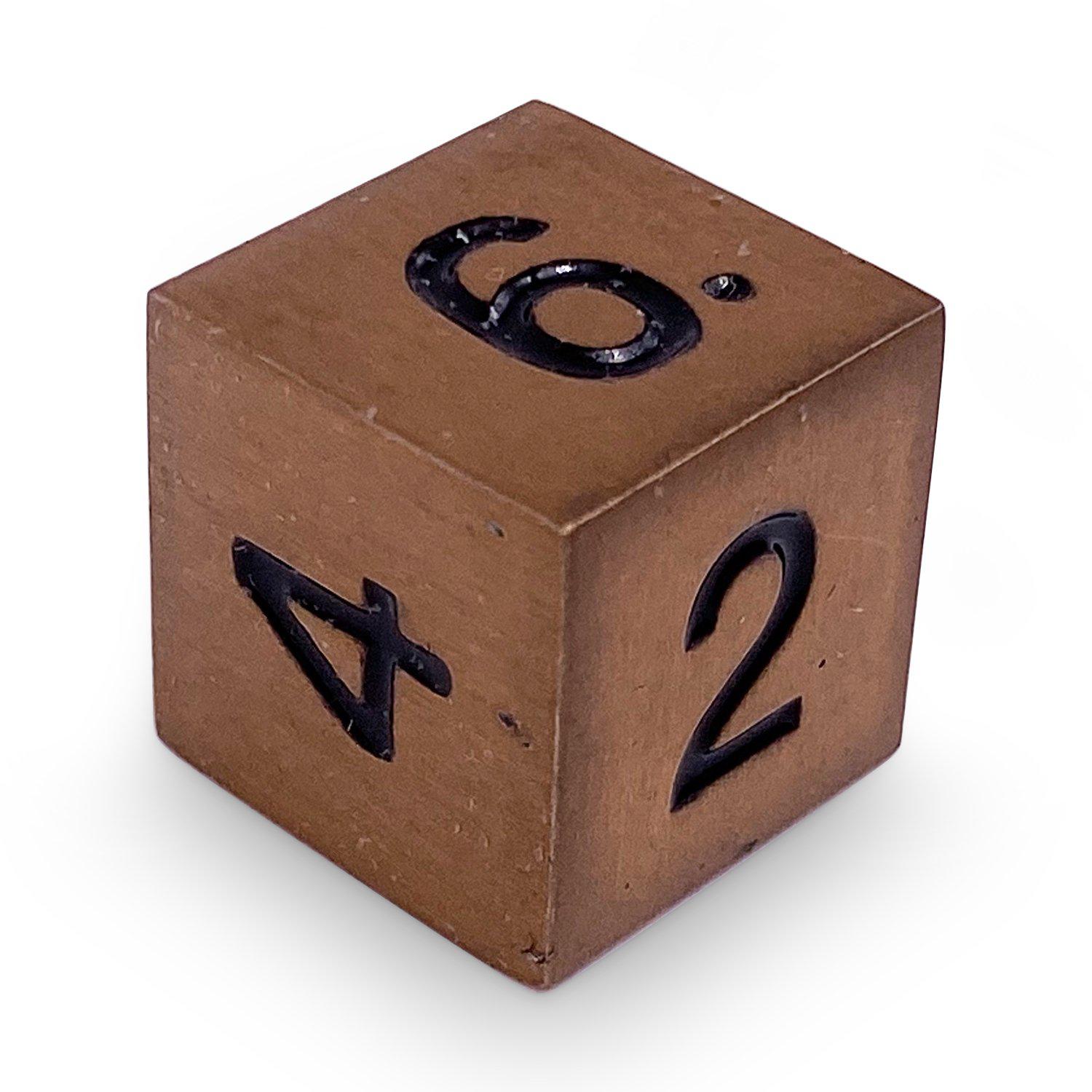 Single Alloy Metal D6 in Gnomish Copper by Norse Foundry-Metal - Zinc Alloy Dice-Norse Foundry-dice-dungeons and dragons-dnd-dungeons & dragons-metal dice-d6