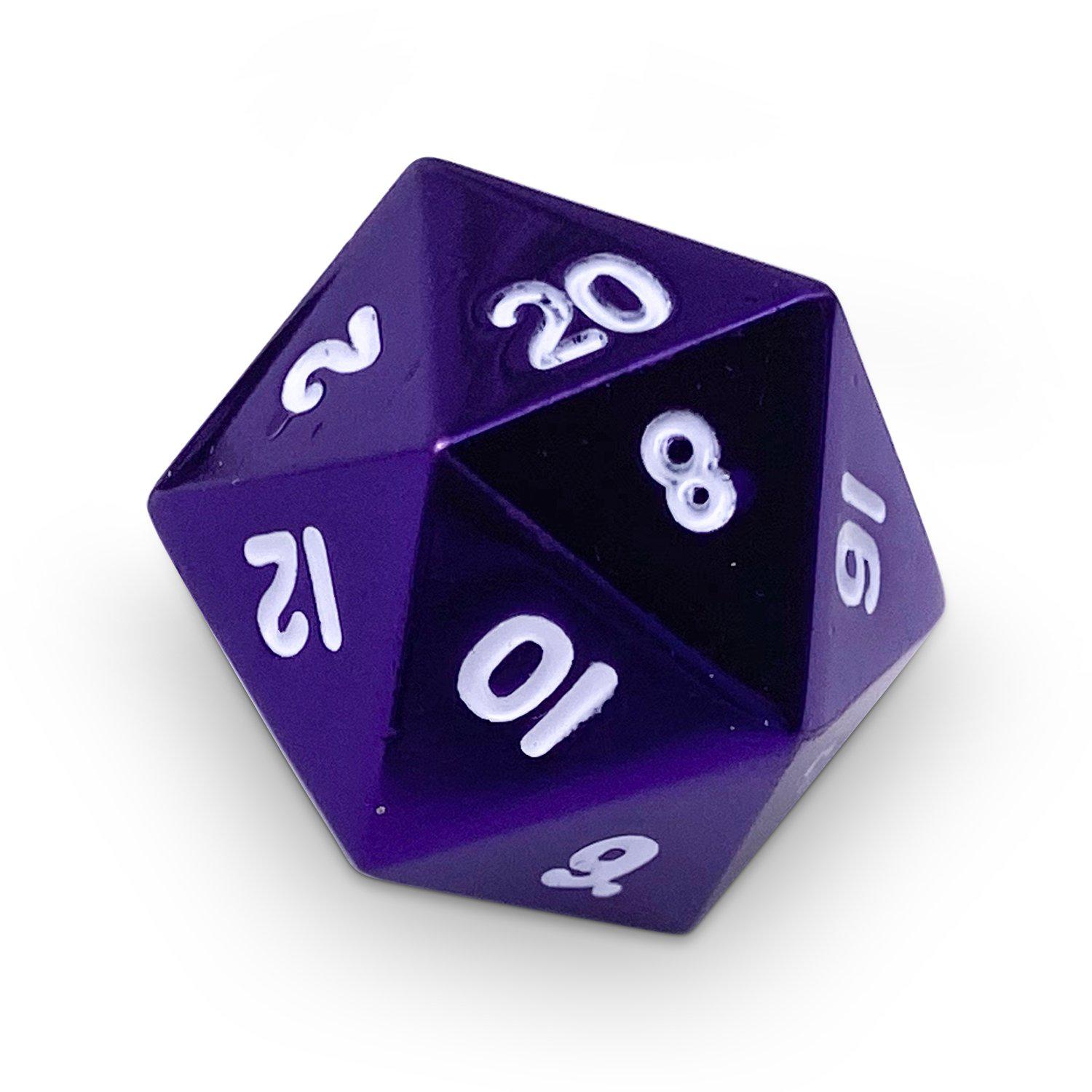 Single Alloy Metal Dice - Bardic Purple D20-Metal - Zinc Alloy Dice-Norse Foundry-dice-dungeons & dragons-dnd-dungeons & dragons-metal dice-d20