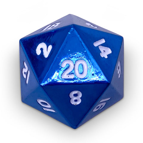 Single Alloy Metal Dice - Celestial Blue D20