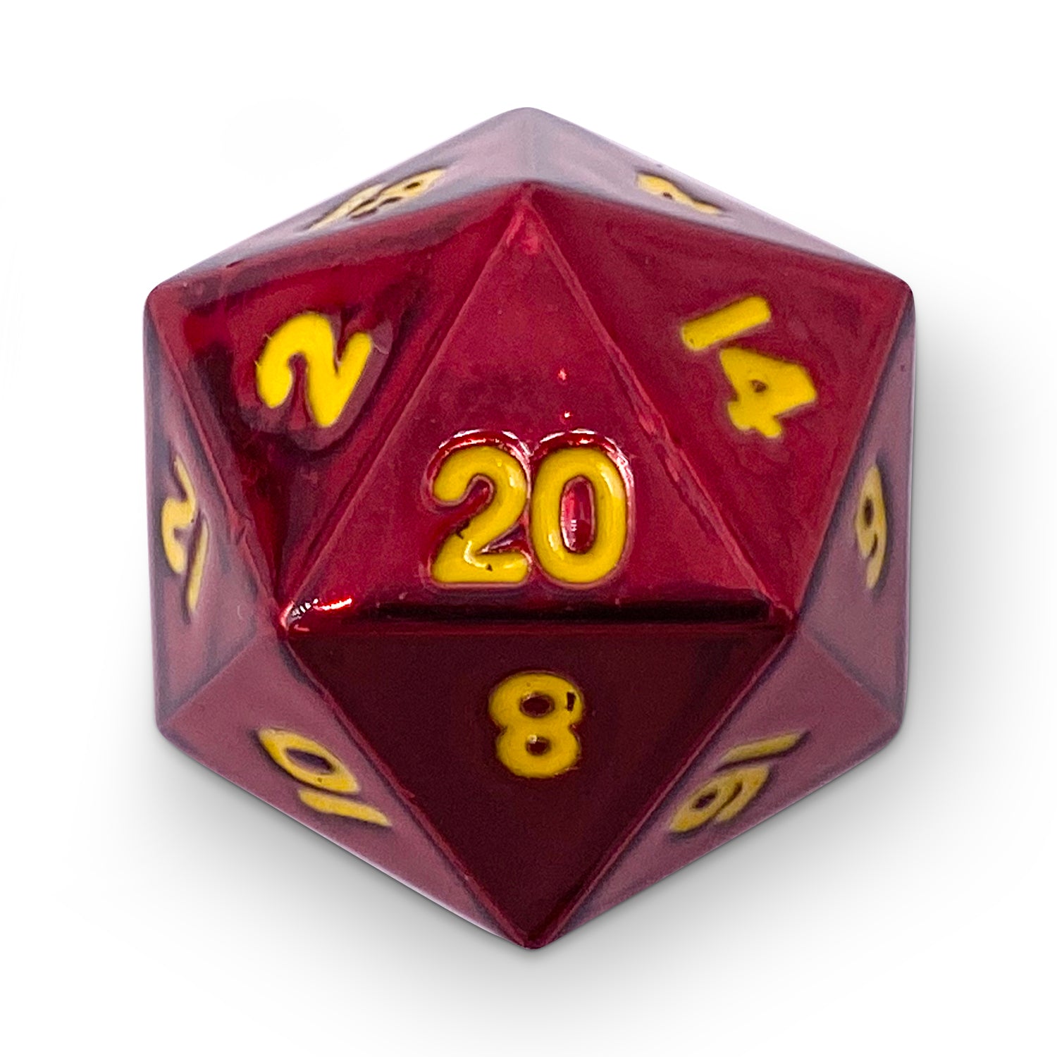 Single Alloy Metal Dice - Fireball D20-Metal - Zinc Alloy Dice-Norse Foundry-dice-dungeons and dragons-dnd-dungeons & dragons-metal dice-d20