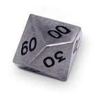Single Alloy Metal Percentile D10 in Aged Mithiral by Norse Foundry-Metal - Zinc Alloy Dice-Norse Foundry-dice-dungeons and dragons-dnd-dungeons & dragons-metal dice-d%-percentile