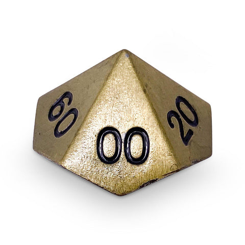 Single Alloy Metal Percentile D10 in Bronze Dragon Scale by Norse Foundry