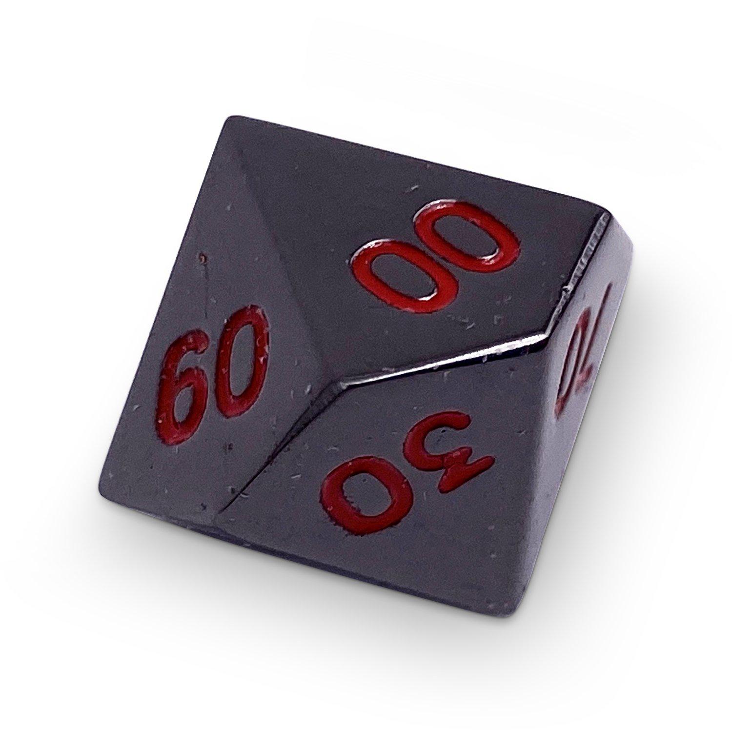 Single Alloy Metal Percentile D10 in Nightmare Black by Norse Foundry-Metal - Zinc Alloy Dice-Norse Foundry-dice-dungeons and dragons-dnd-dungeons & dragons-metal dice-d%-percentile