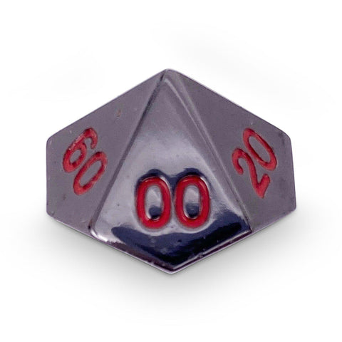 Single Alloy Metal Percentile D10 in Nightmare Black by Norse Foundry