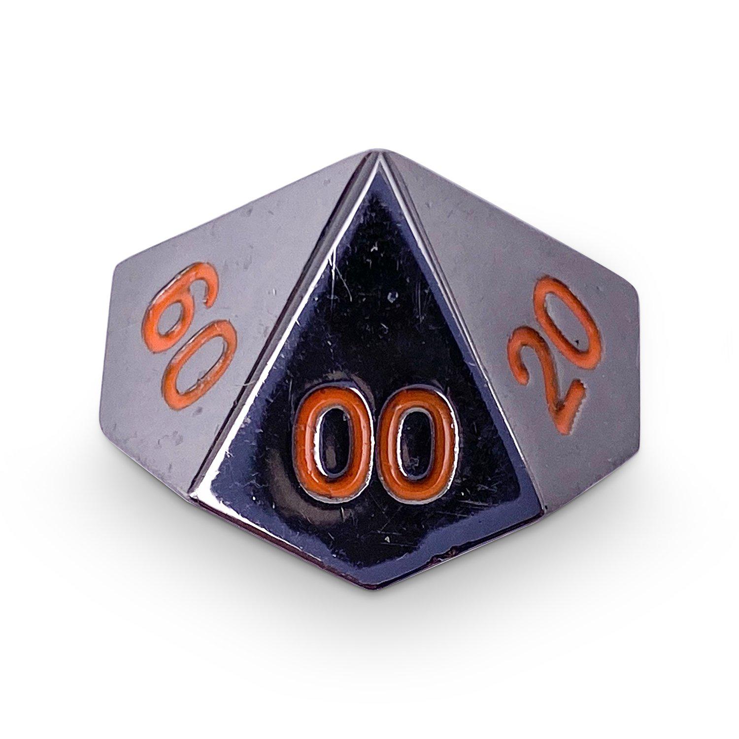 Single Alloy Percentile D10 in Black Lava by-Zinc Alloy Dice-Norse Foundry-dice-dungeons and dragons-dnd-dungeons & dragons-metal dice-d%-percentile