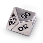 Single Alloy Percentile D10 in Chainmail Silver by-Zinc Alloy Dice-Norse Foundry-Norse Foundry-dungeons & dragons-d&d dice-rpg d%-metal d%-d&d-d%-percentile-perfect for tabletop rpgs