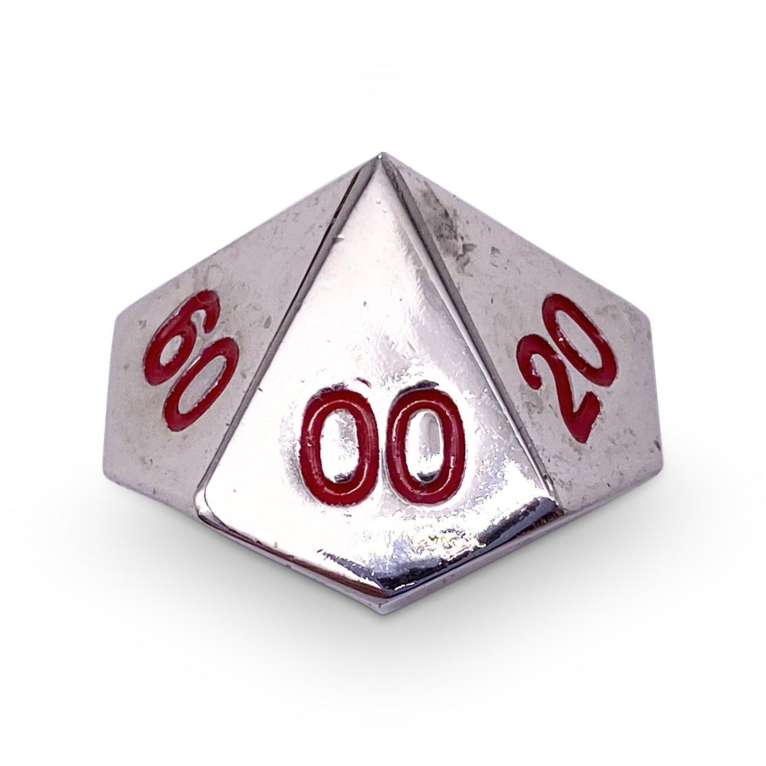 Single Alloy Percentile D10 in Lycanthrope Silver by Norse Foundry-Zinc Alloy Dice-Norse Foundry-dice-dungeons and dragons-dnd-dungeons & dragons-metal dice-d%-percentile