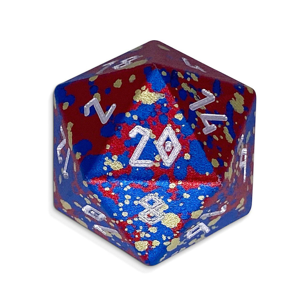 Single Wondrous Dice® D20 in Barbarians Rage by  Norse Foundry 6063 Aircraft Grade Aluminum