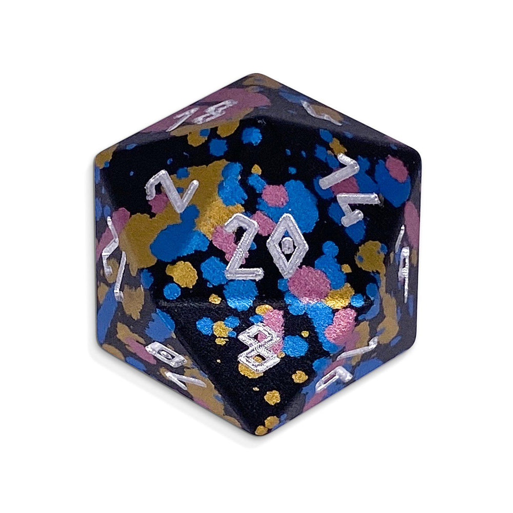 Single Wondrous Dice® D20 in That 70s Die by 6063 Aircraft Grade Aluminum