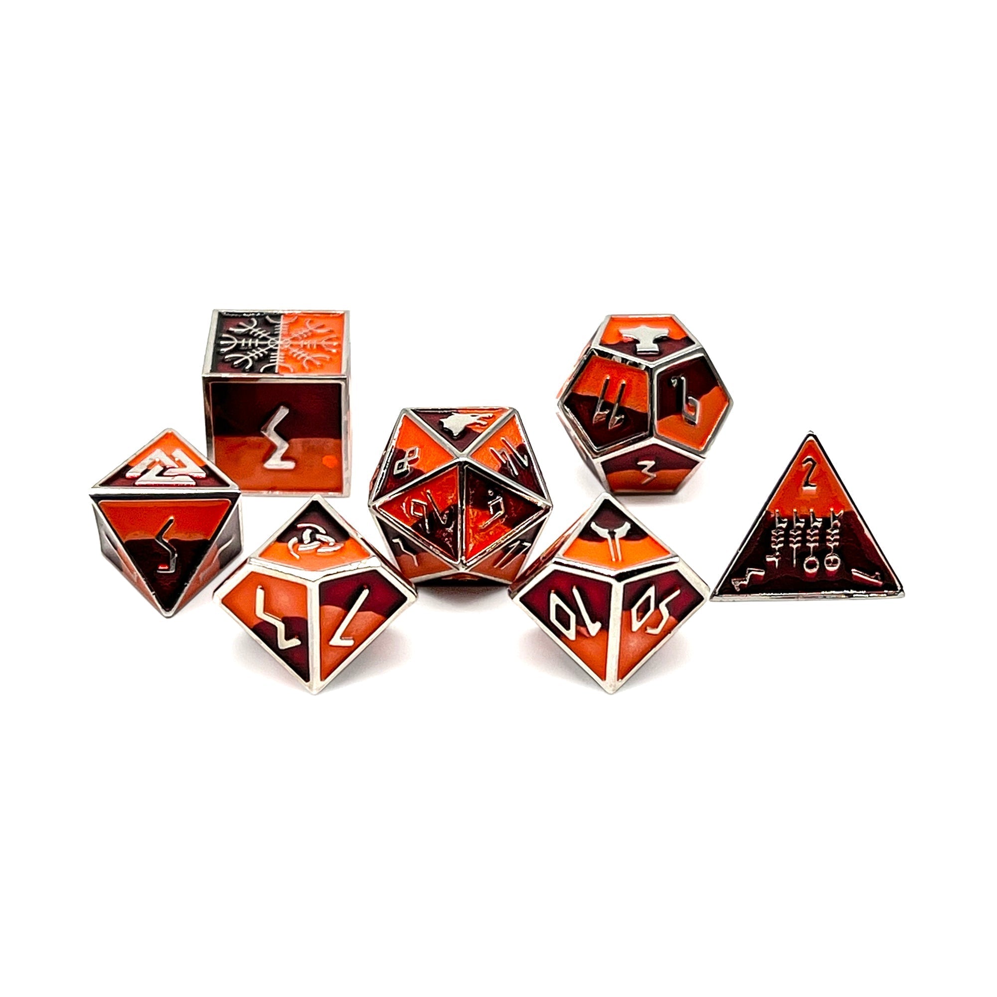 Skoll - Norse Themed Metal Dice Set-Zinc Alloy Dice-Norse Foundry-Dungeons and Dragons-DND Dice-D20-Metal Dice Set-DND-DND Metal Dice Set-Perfect for Tabletop RPGs