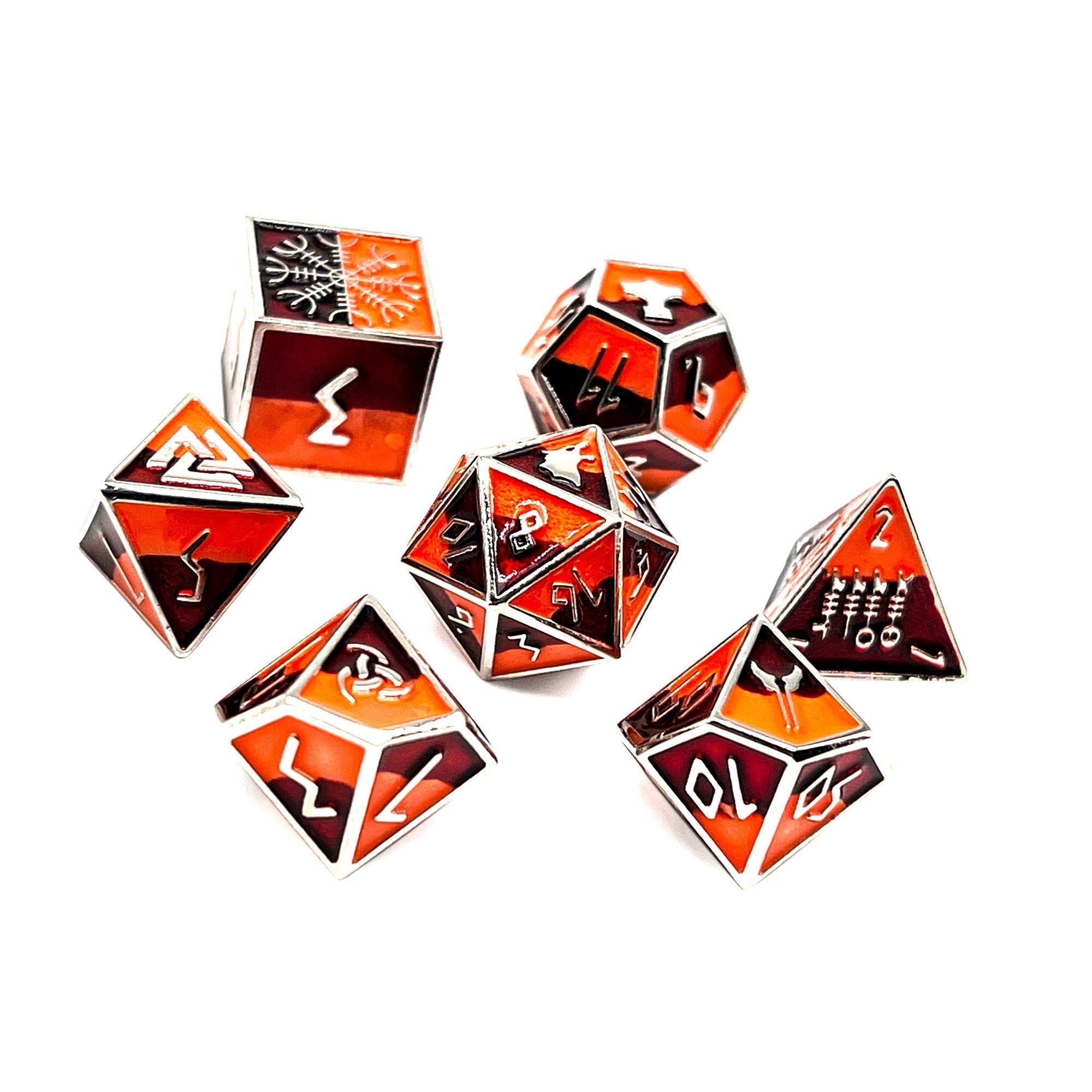Skoll - Norse Themed Metal Dice Set-Zinc Alloy Dice-Norse Foundry-Dungeons and Dragons-DND Dice-D20-Metal Dice Set-DND-DND Metal Dice Set-Perfect for Tabletop RPGs