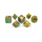 Solar Flare - Space Dice 7 Piece RPG Set-Zinc Alloy Dice-Norse Foundry-Dungeons and Dragons-D&D Dice-D20-Metal Dice Set-DnD-D&D Metal Dice Set-Perfect for Tabletop RPGs
