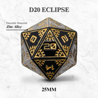 Space Dice Meteor Runestones™ - 25mm D20 - Eclipse-Zinc Alloy Dice-Norse Foundry-Norse Foundry-dungeons & dragons-d&d dice-rpg dice-d20-metal dice-d&d-25mm-perfect for tabletop rpgs