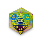 Space Dice Meteor Runestones™ - 25mm D20 - Solar Flare-Zinc Alloy Dice-Norse Foundry-Norse Foundry-dungeons & dragons-d&d dice-rpg dice-d20-metal dice-d&d-25mm-perfect for tabletop rpgs