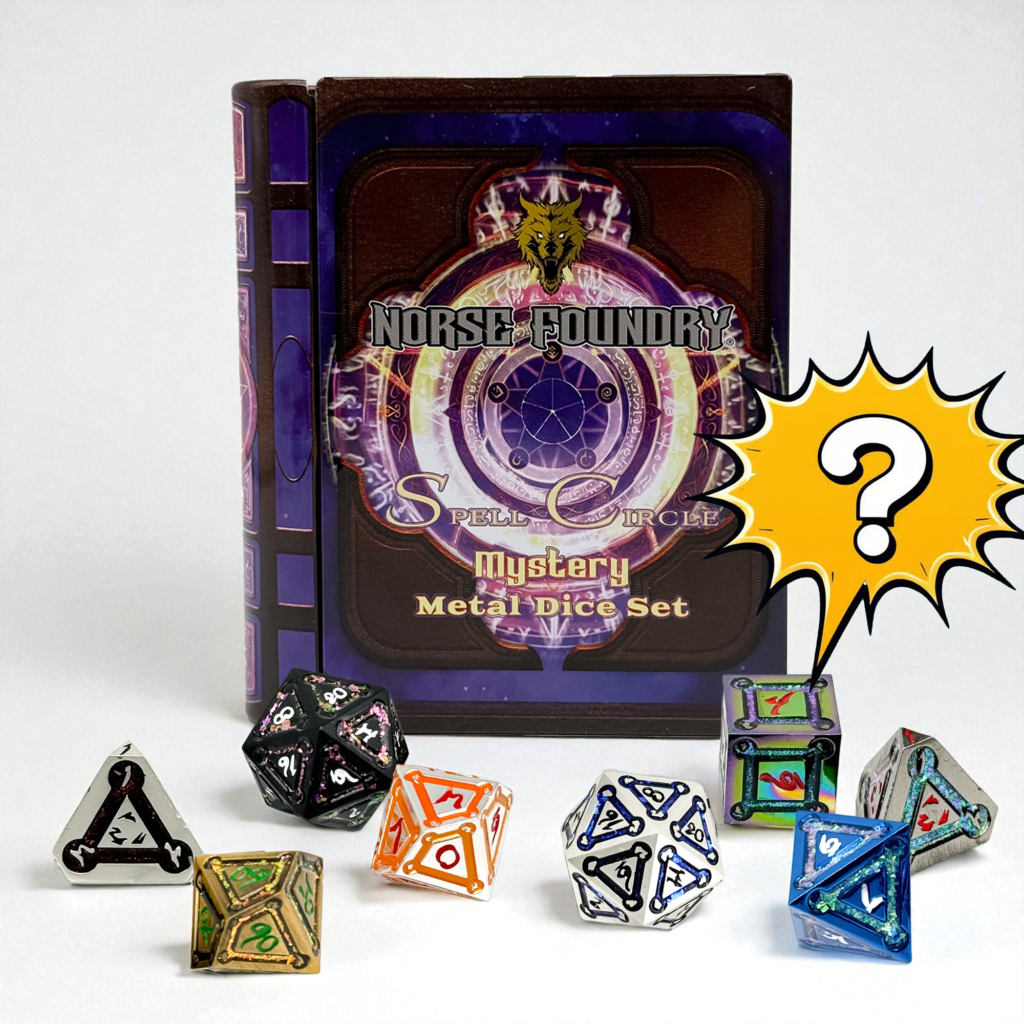 Spell Circle Mystery Dice Set-Mystery Deals-Norse Foundry-mystery dice-dungeons and dragons-dnd-dungeons & dragons-mystery deal-Perfect for Tabletop RPGs