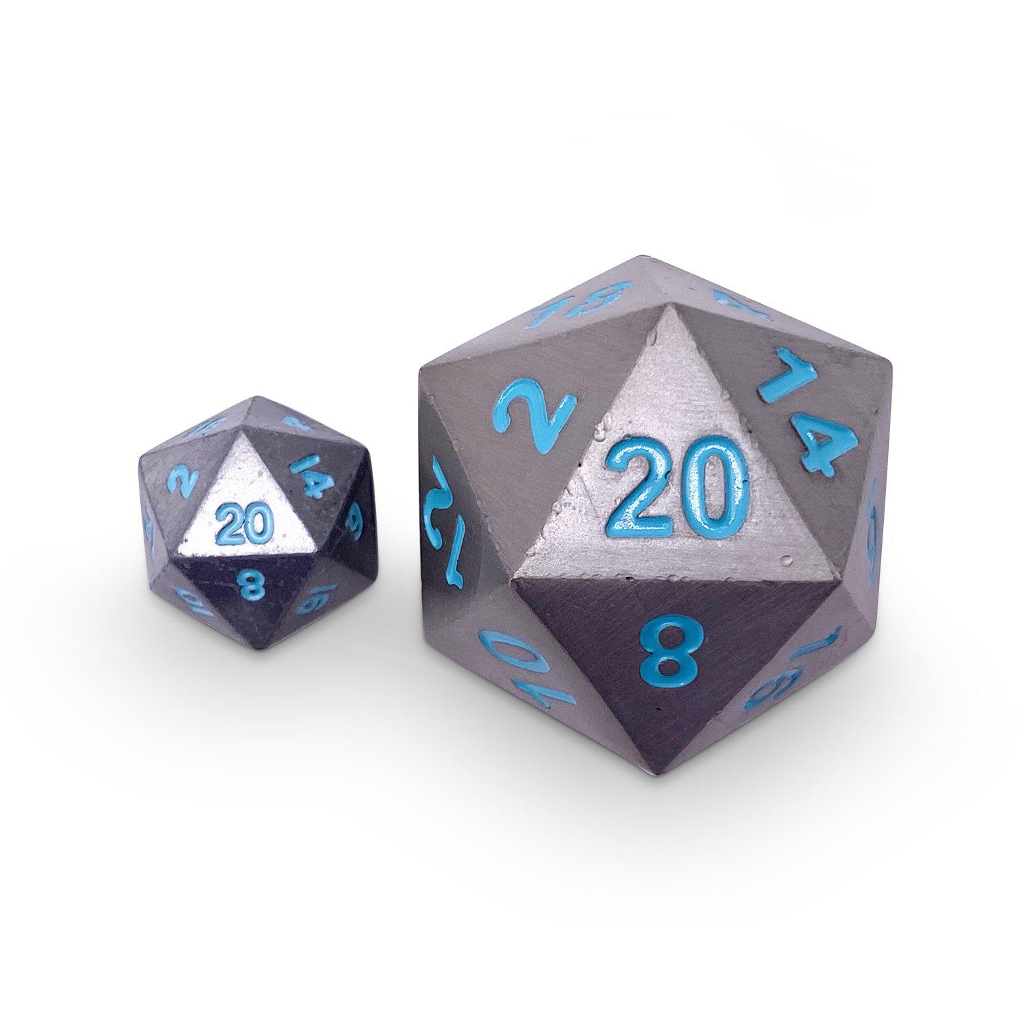 Spellbound - Boulder® 45mm D20 Metal Dice-Zinc Alloy Dice-Norse Foundry-Norse Foundry-dungeons & dragons-d&d dice-rpg dice-d20-metal dice-d&d-45mm-oversize-boulder-perfect for tabletop rpgs