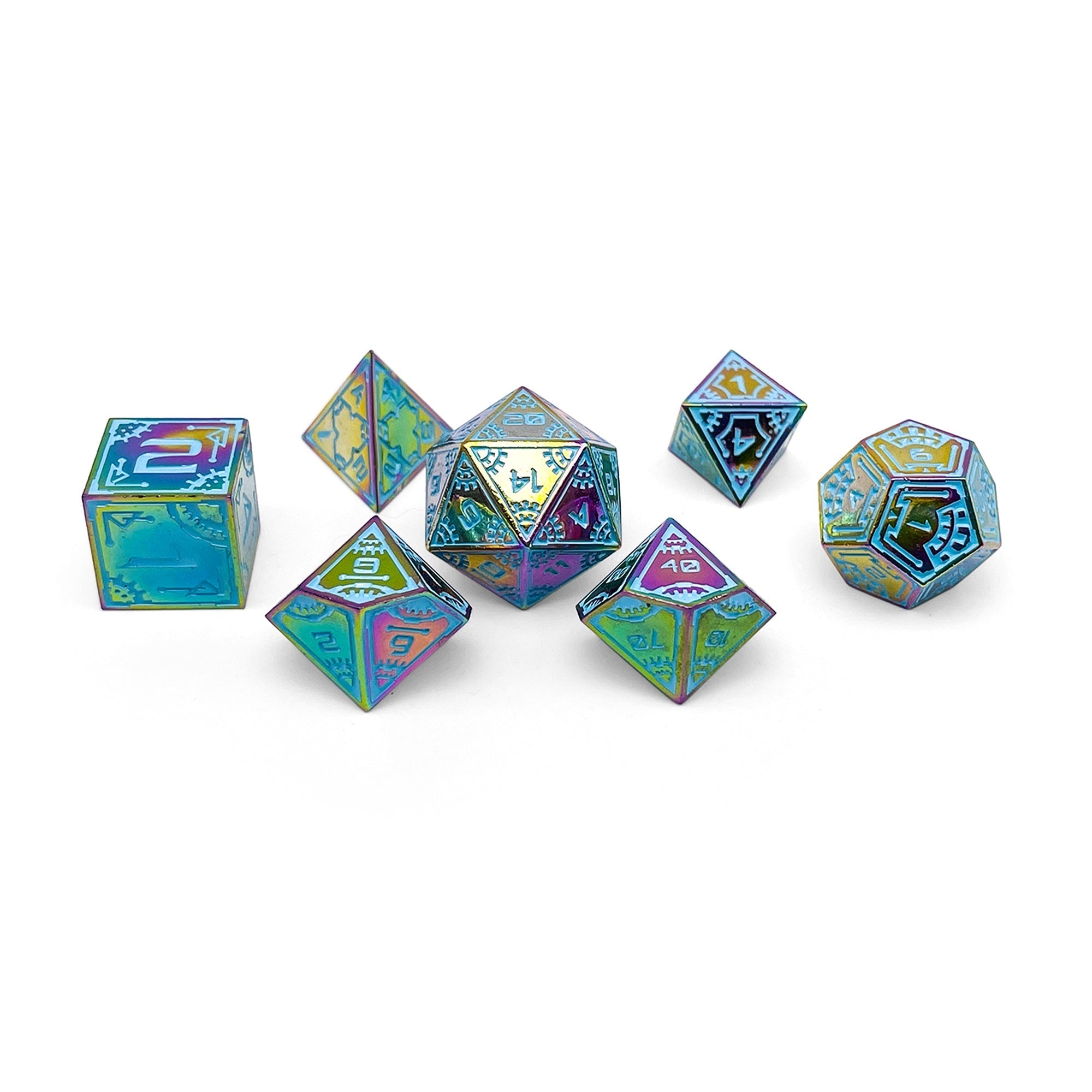 Stars of Auriga - Space Dice 7 Piece RPG Set Alloy Metal Dice-Metal - Zinc Alloy Dice-Norse Foundry-Dungeons and Dragons-DND Dice-D20-Metal Dice Set-DND-D&D Metal Dice Set-Perfect for Tabletop RPGs