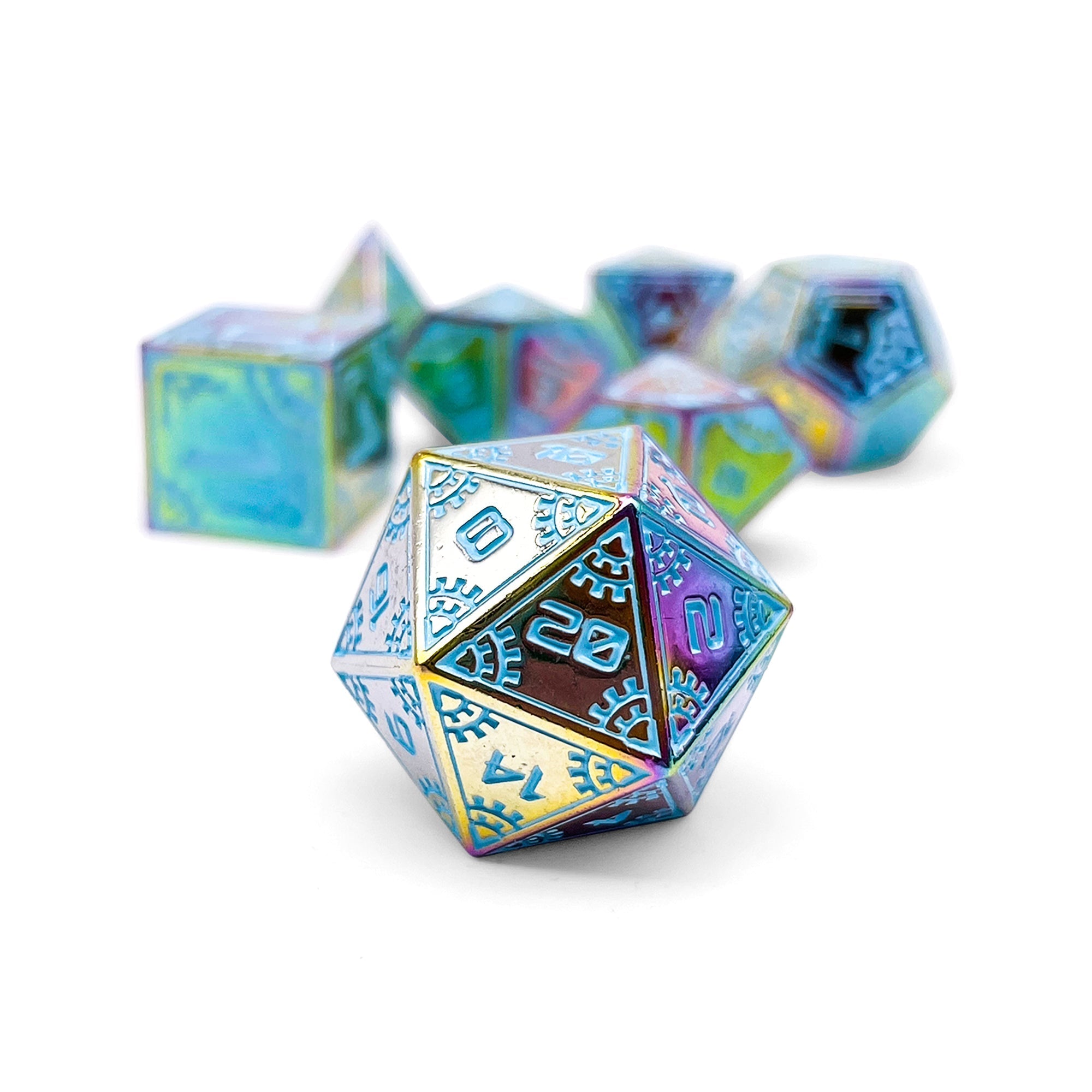 Stars of Auriga - Space Dice 7 Piece RPG Set Alloy Metal Dice-Metal - Zinc Alloy Dice-Norse Foundry-Dungeons and Dragons-DND Dice-D20-Metal Dice Set-DND-D&D Metal Dice Set-Perfect for Tabletop RPGs