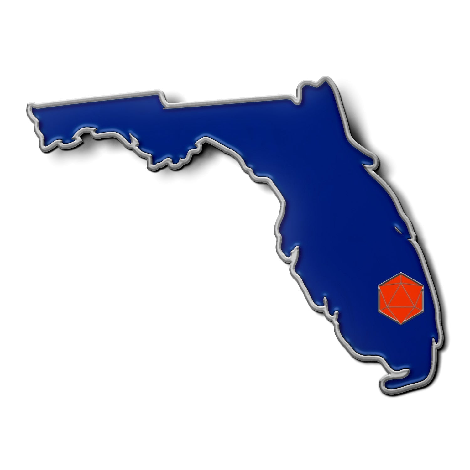 State Pin D20 - Florida-Enamel Pin-Norse Foundry-D&D Enamel Pin-D&D Pin-Dungeons and Dragons Enamel Pin-DND Accessories