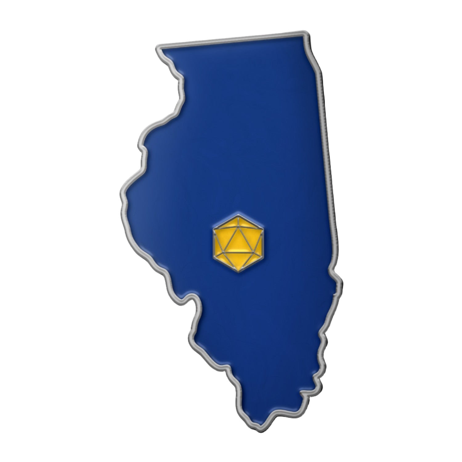 State Pin D20 - Illinois-Enamel Pin-Norse Foundry-D&D Enamel Pin-D&D Pin-Dungeons and Dragons Enamel Pin-DND Accessories