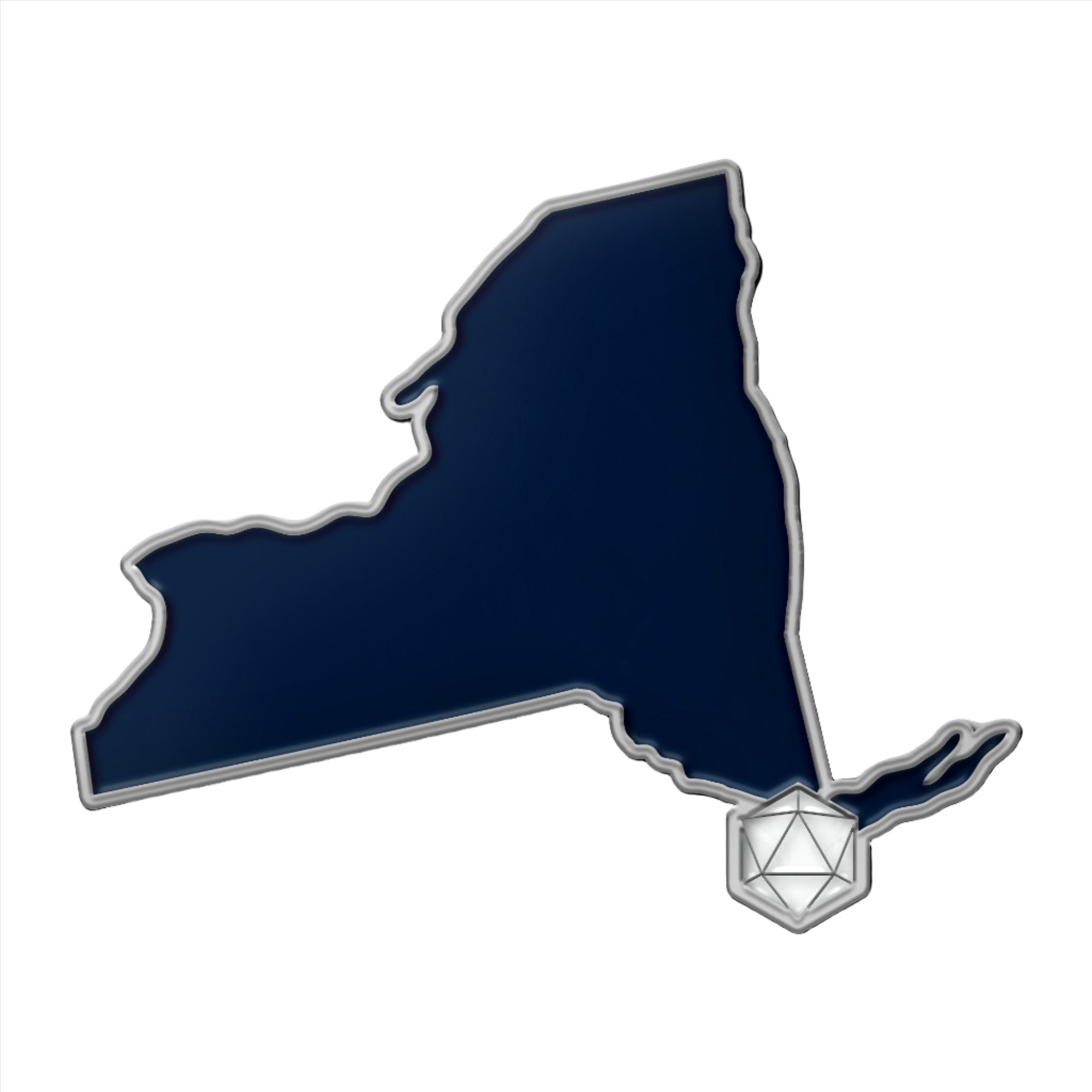 State Pin D20 - New York-Enamel Pin-Norse Foundry-D&D Enamel Pin-D&D Pin-Dungeons and Dragons Enamel Pin-DnD Accessories