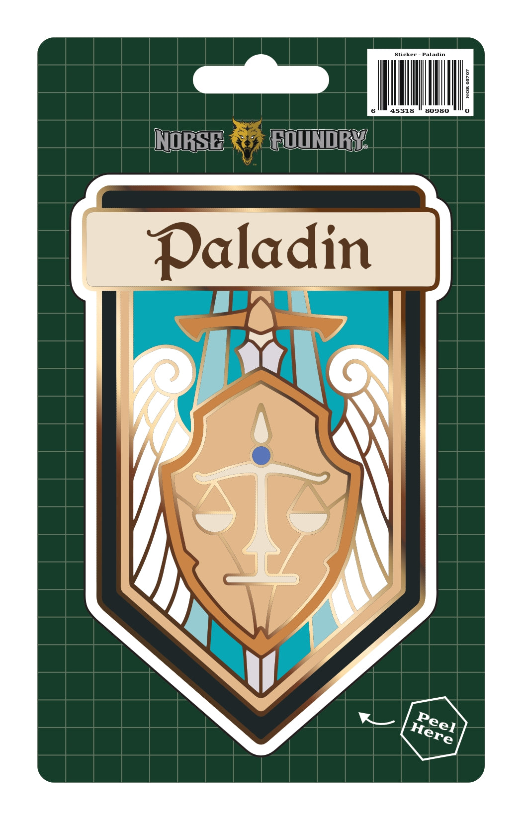 Sticker - Paladin-Stickers-Norse Foundry-d&d-dungeons & dragons-accessories-d&d stickers-class sticker-sticker collections
