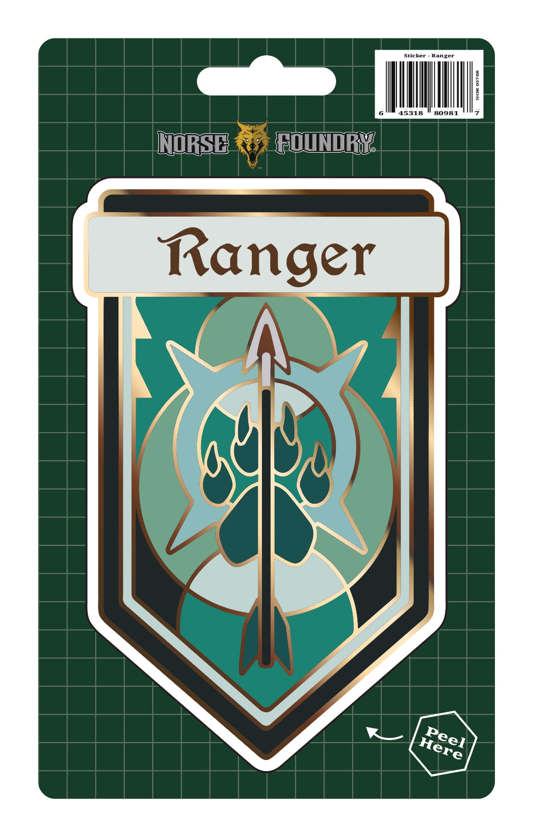 Sticker - Ranger-Stickers-Norse Foundry-d&d-dungeons & dragons-accessories-d&d stickers-class sticker-sticker collections
