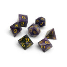 Storybook - Amethyst-Gemstone Dice-Norse Foundry-Norse Foundry-dungeons & dragons-d&d dice set-rpg dice set-gemstone dice set-d&d-tin book-perfect for tabletop rpgs