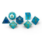 Storybook - Aquamarine Cats Eye-Glass Dice-Norse Foundry -Glass Dice-Dungeons & Dragons Dice-Glass Dice-D&D Dice-Gaming Dice-Perfect for Tabletop RPGs-Dice Set