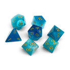 Storybook - Aquamarine Cats Eye-Glass Dice-Norse Foundry -Glass Dice-Dungeons & Dragons Dice-Glass Dice-DnD Dice-Gaming Dice-Perfect for Tabletop RPGs-Dice Set