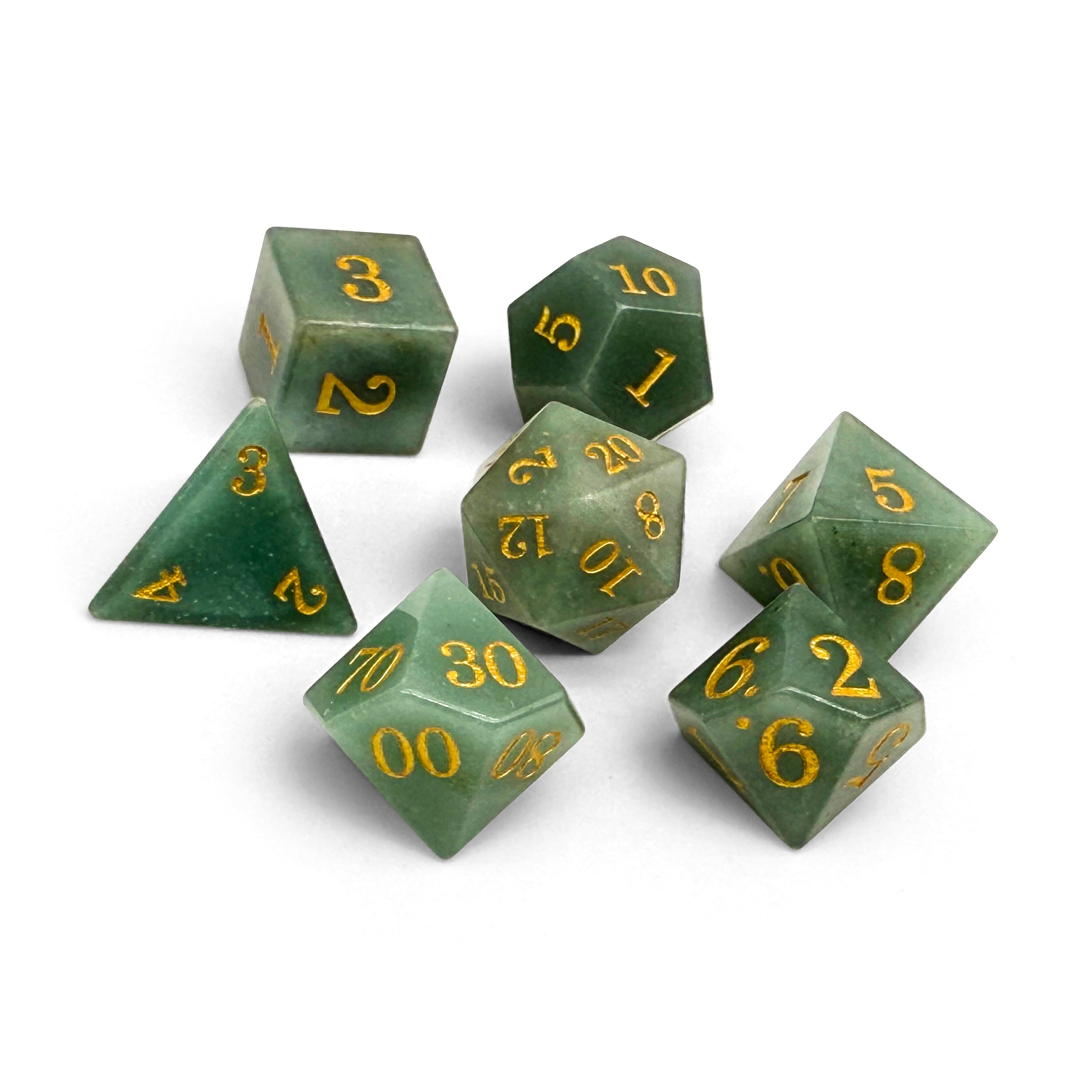 Storybook - Aventurine-Gemstone Dice-Norse Foundry -Gemstone Dice-Dungeons and Dragons Dice-Gem Dice-D&D Dice-Gaming Dice-Perfect for Tabletop RPGs-Dice Set