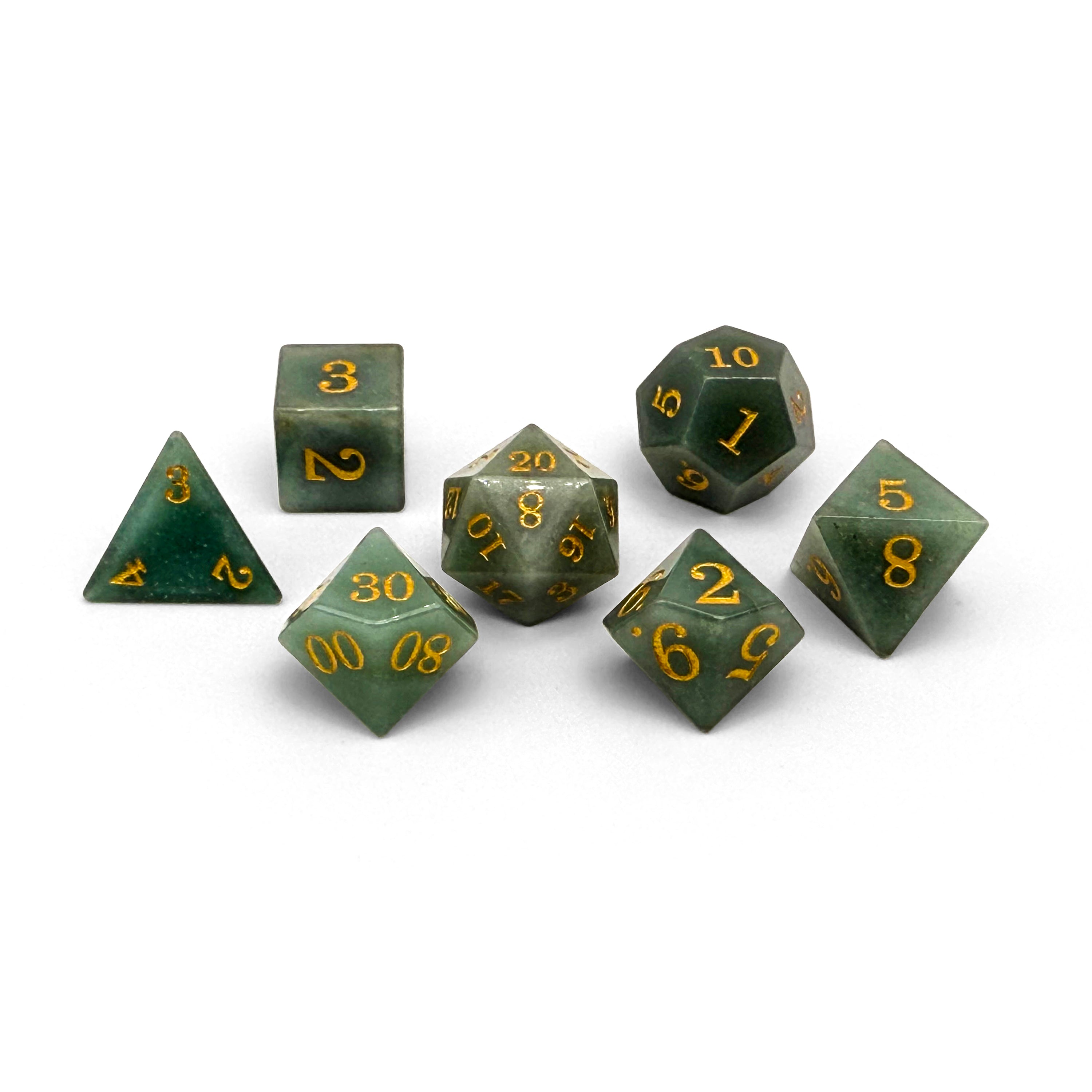 Storybook - Aventurine-Gemstone Dice-Norse Foundry -Gemstone Dice-Dungeons and Dragons Dice-Gem Dice-D&D Dice-Gaming Dice-Perfect for Tabletop RPGs-Dice Set