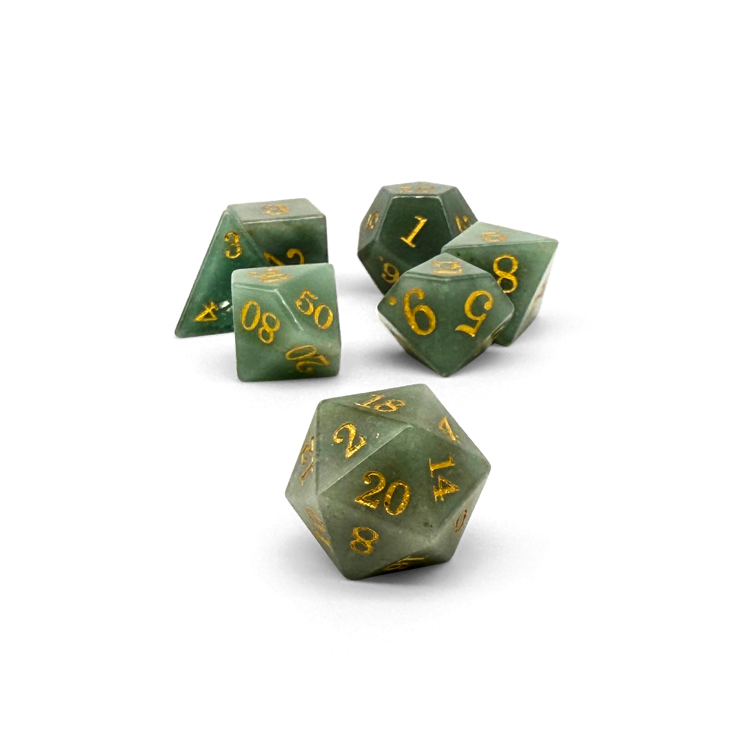 Storybook - Aventurine-Gemstone Dice-Norse Foundry -Gemstone Dice-Dungeons and Dragons Dice-Gem Dice-D&D Dice-Gaming Dice-Perfect for Tabletop RPGs-Dice Set
