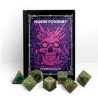 Storybook - Aventurine-Gemstone Dice-Norse Foundry -Norse Foundry-dungeons & dragons-d&d dice set-rpg dice set-gemstone dice set-d&d-tin book-perfect for tabletop rpgs