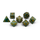 Storybook - Aventurine-Gemstone Dice-Norse Foundry -Norse Foundry-dungeons & dragons-d&d dice set-rpg dice set-gemstone dice set-d&d-tin book-perfect for tabletop rpgs