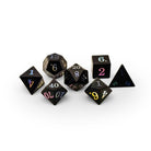 Storybook - Black Obsidian Holographic-Gemstone Dice-Norse Foundry -Norse Foundry-dungeons & dragons-d&d dice set-rpg dice set-gemstone dice set-d&d-tin book-perfect for tabletop rpgs