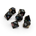 Storybook - Black Obsidian Holographic-Gemstone Dice-Norse Foundry -Norse Foundry-dungeons & dragons-d&d dice set-rpg dice set-gemstone dice set-d&d-tin book-perfect for tabletop rpgs
