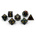 Storybook - Bloodstone-Gemstone Dice-Norse Foundry-Norse Foundry-dungeons & dragons-d&d dice set-rpg dice set-gemstone dice set-d&d-tin book-perfect for tabletop rpgs