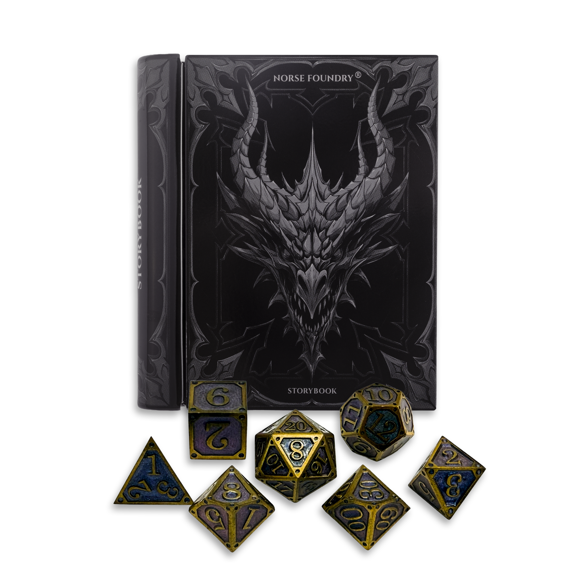 Storybook - Crownless King-Metal - Zinc Alloy Dice-Norse Foundry-Norse Foundry-dungeons & dragons-d&d dice set-rpg dice set-d20-metal dice set-d&d-perfect for tabletop rpgs