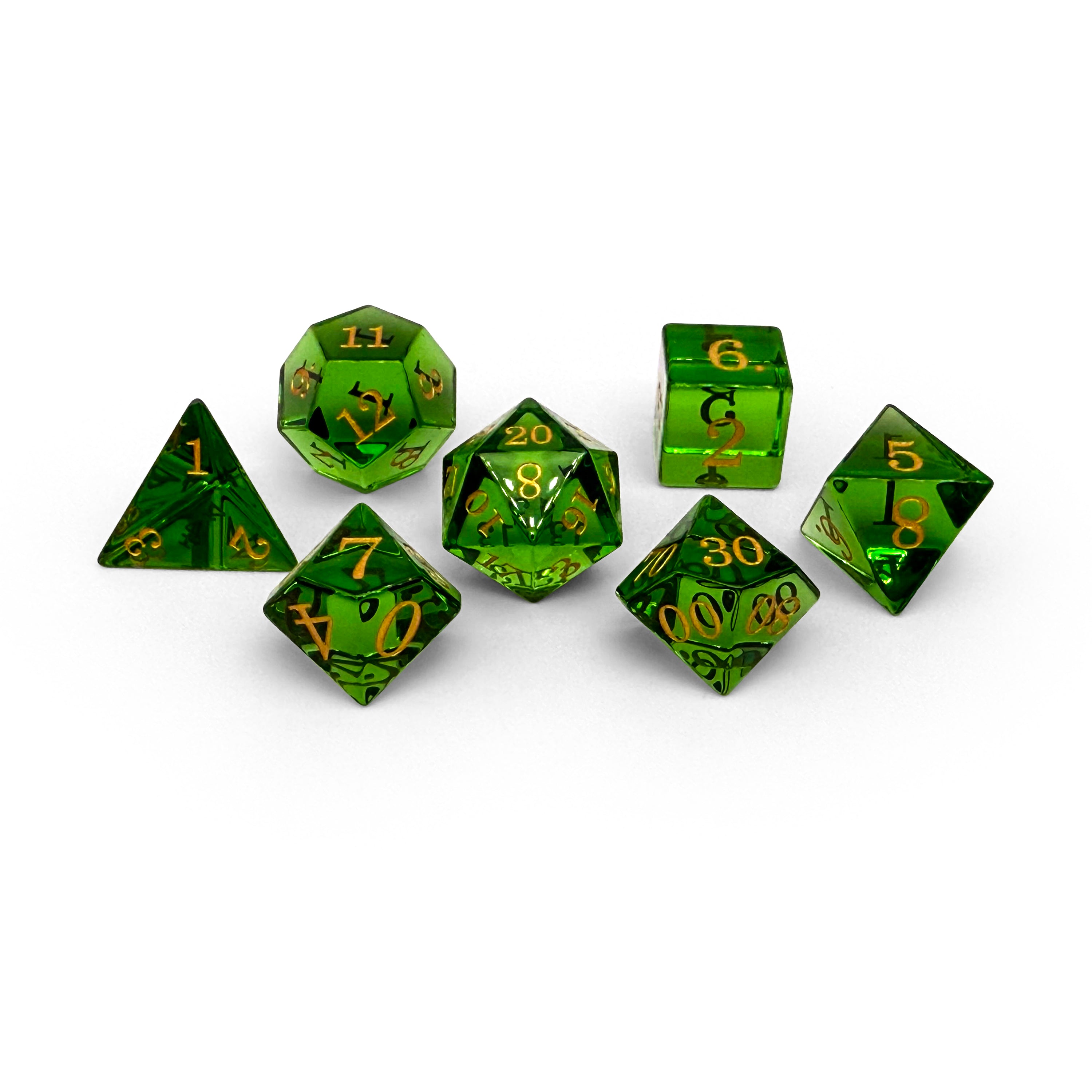Storybook - Emerald Zircon-Glass Dice-Norse Foundry -Glass Dice-Dungeons and Dragons Dice-Glass Dice-D&D Dice-Gaming Dice-Perfect for Tabletop RPGs-Dice Set