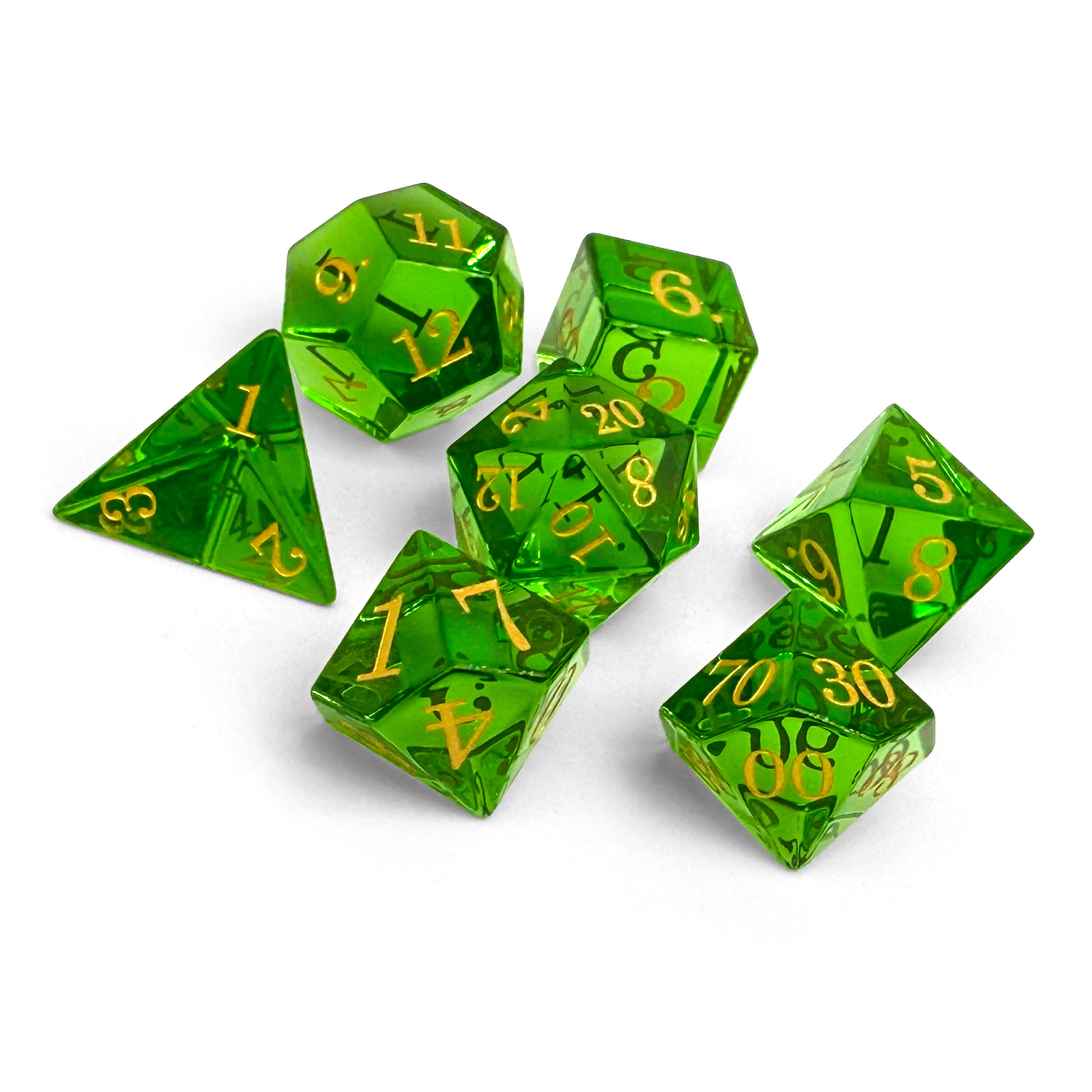 Storybook - Emerald Zircon-Glass Dice-Norse Foundry -Glass Dice-Dungeons and Dragons Dice-Glass Dice-D&D Dice-Gaming Dice-Perfect for Tabletop RPGs-Dice Set