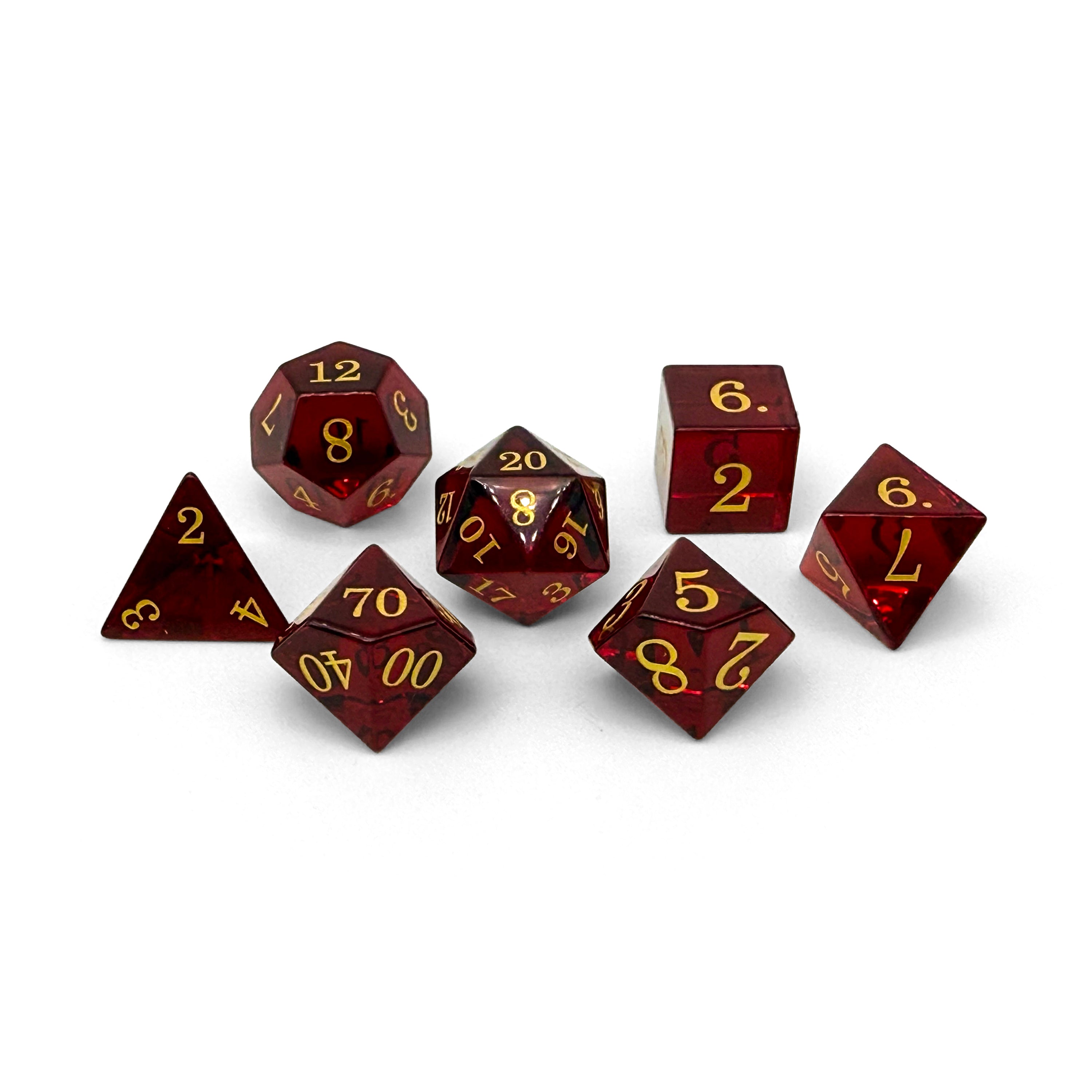 Storybook - Garnet Zircon-Glass Dice-Norse Foundry -Glass Dice-Dungeons & Dragons Dice-Glass Dice-D&D Dice-Gaming Dice-Perfect for Tabletop RPGs-Dice Set