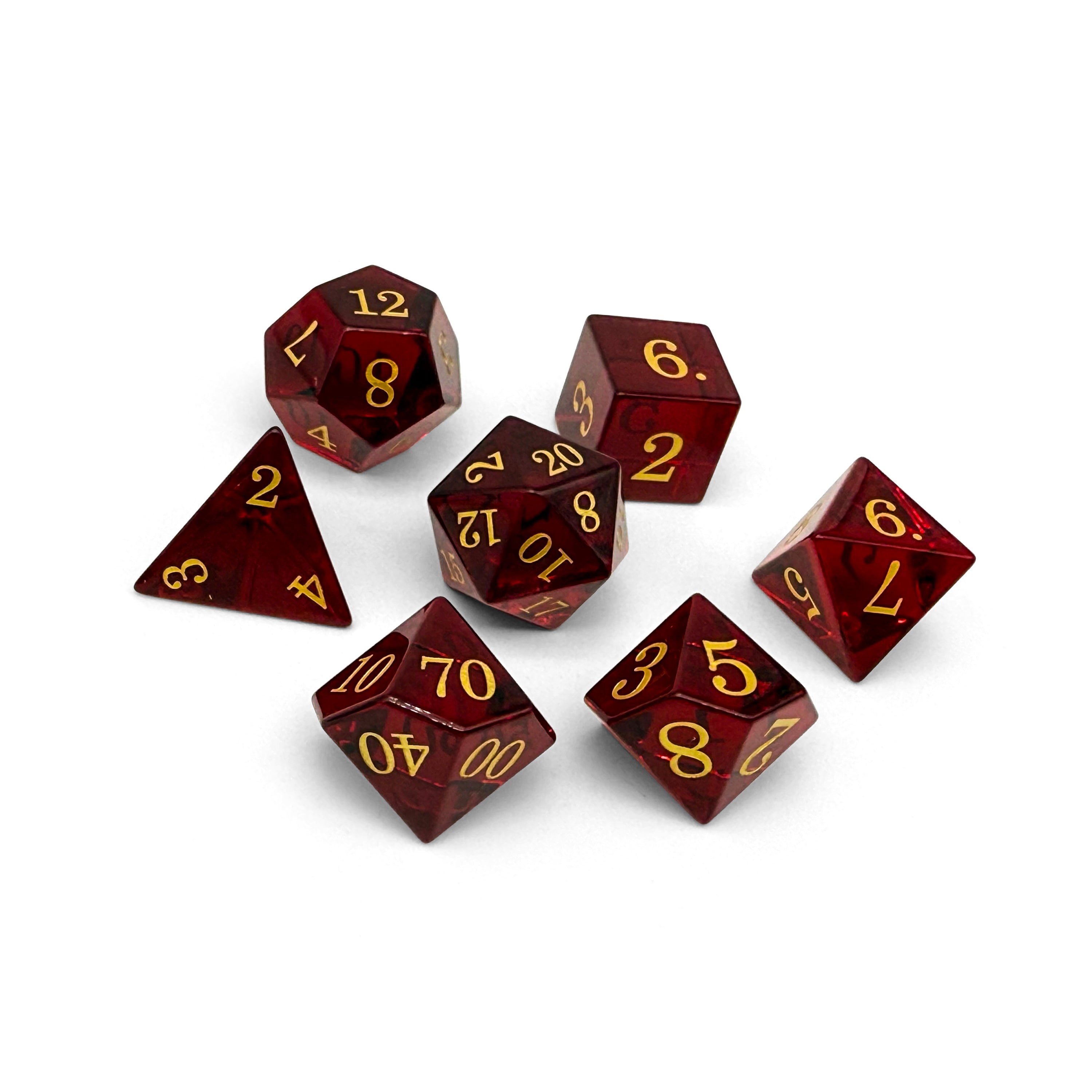 Storybook - Garnet Zircon-Glass Dice-Norse Foundry -Glass Dice-Dungeons and Dragons Dice-Glass Dice-D&D Dice-Gaming Dice-Perfect for Tabletop RPGs-Dice Set