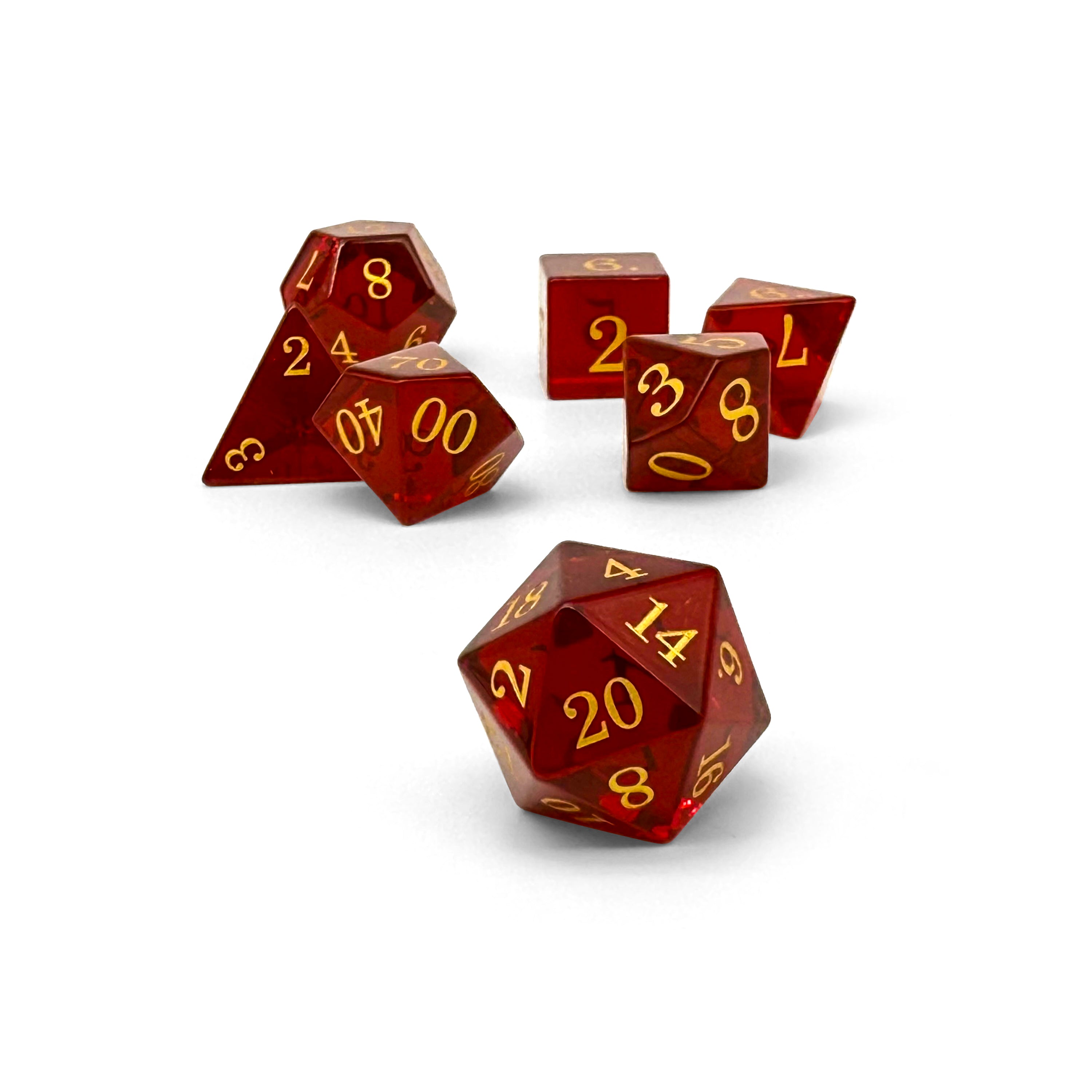 Storybook - Garnet Zircon-Glass Dice-Norse Foundry -Glass Dice-Dungeons and Dragons Dice-Glass Dice-D&D Dice-Gaming Dice-Perfect for Tabletop RPGs-Dice Set